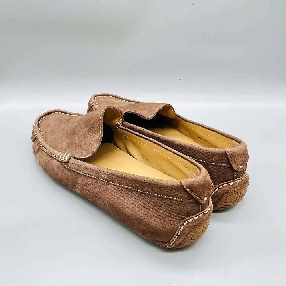 Cole Haan Shoes Mens 12 Brown Nubuck Driving Moc Loafers Slip On Casual Comfort